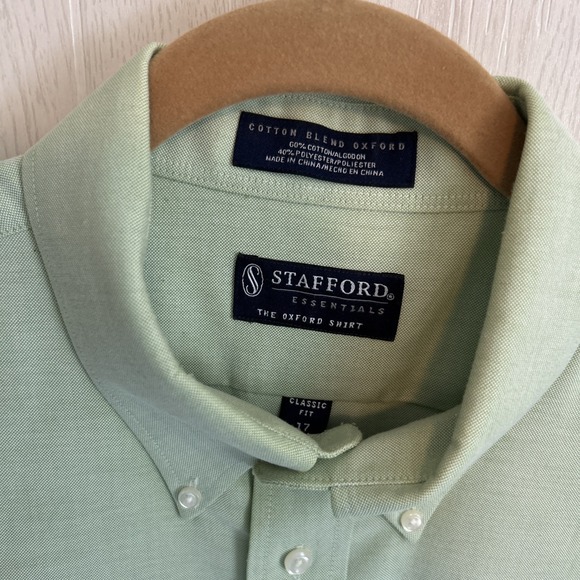 Mens Lot 5 Button Down Stafford‎ Dress Shirts 17 34/35 Multi Colors Stripes - Picture 2 of 7